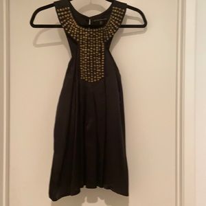Black with gold embellishments top- MEDIUM